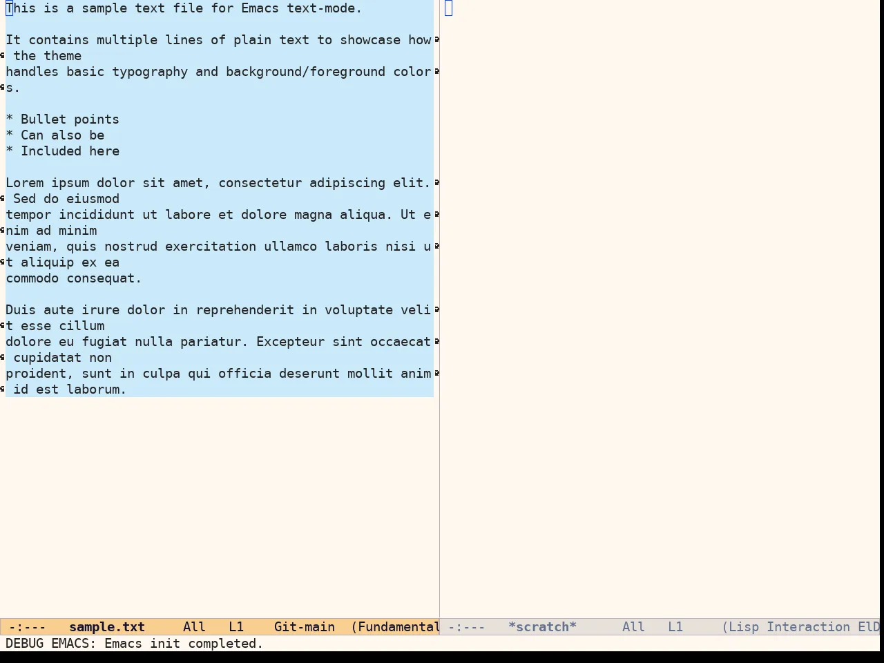 Ef Duo Light Theme in fundamental-mode