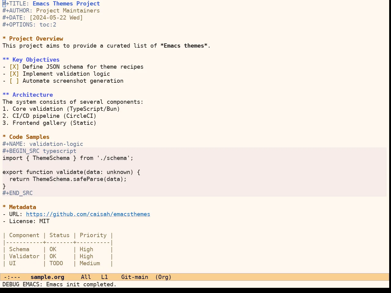 Ef Duo Light Theme in org-mode