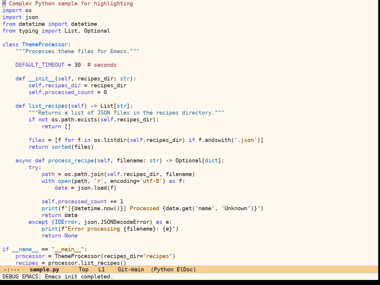Ef Duo Light Theme in python-mode