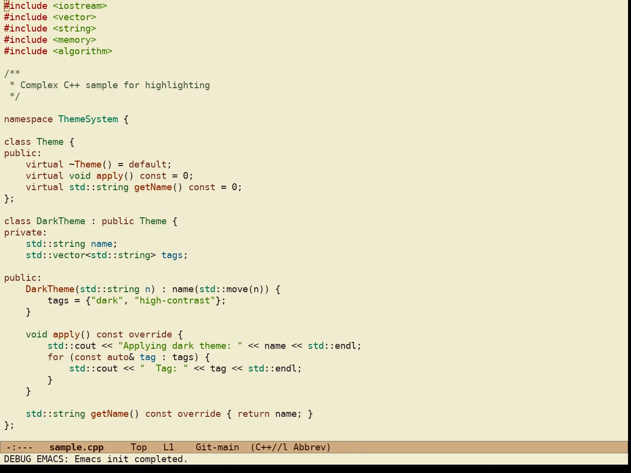 Ef Eagle Theme in c++-mode