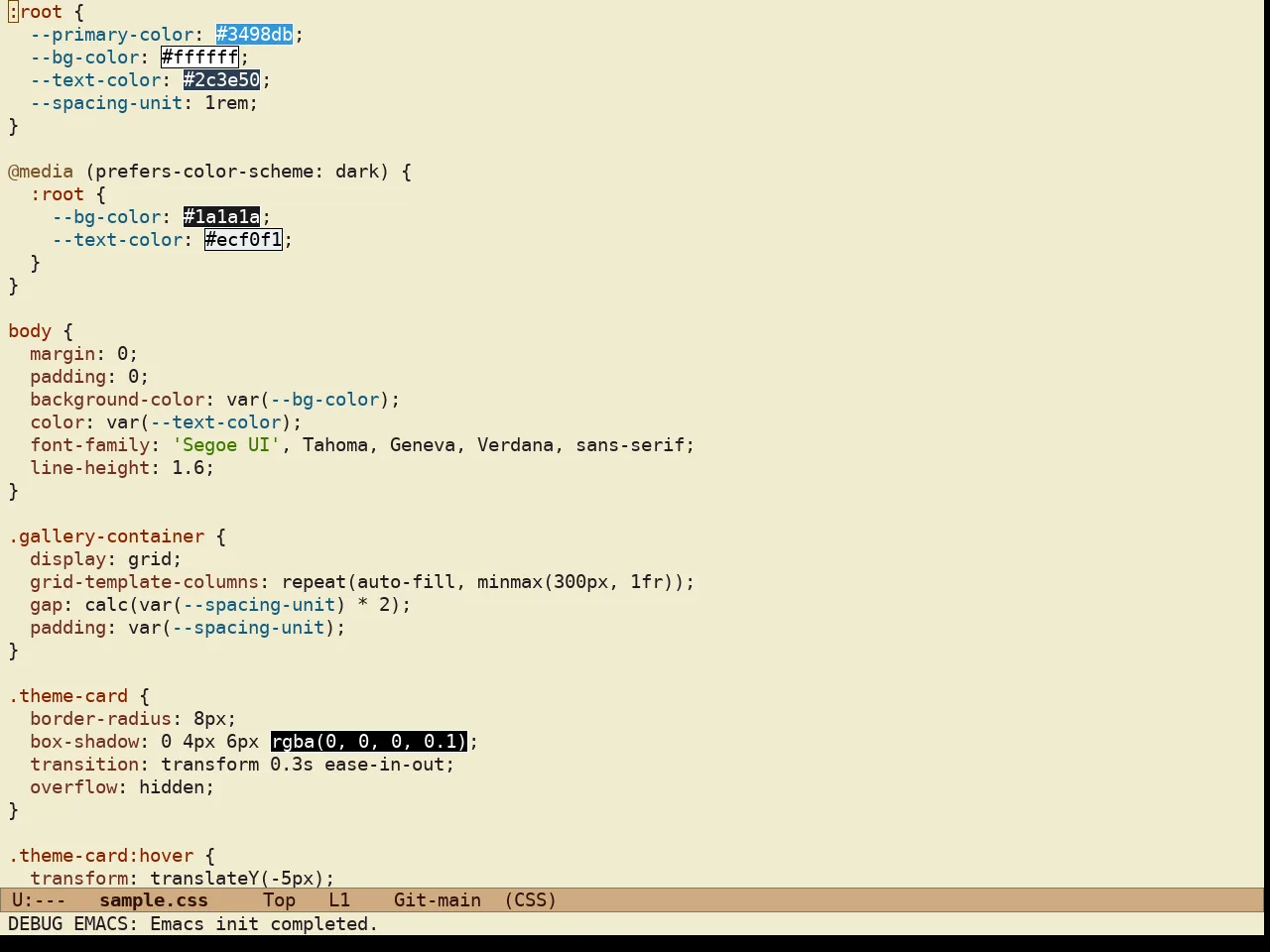 Ef Eagle Theme in css-mode