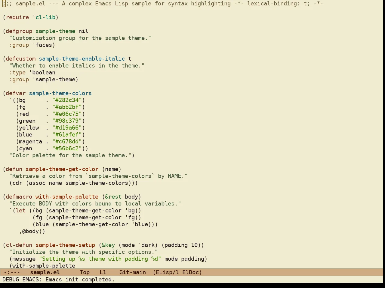 Ef Eagle Theme in emacs-lisp-mode