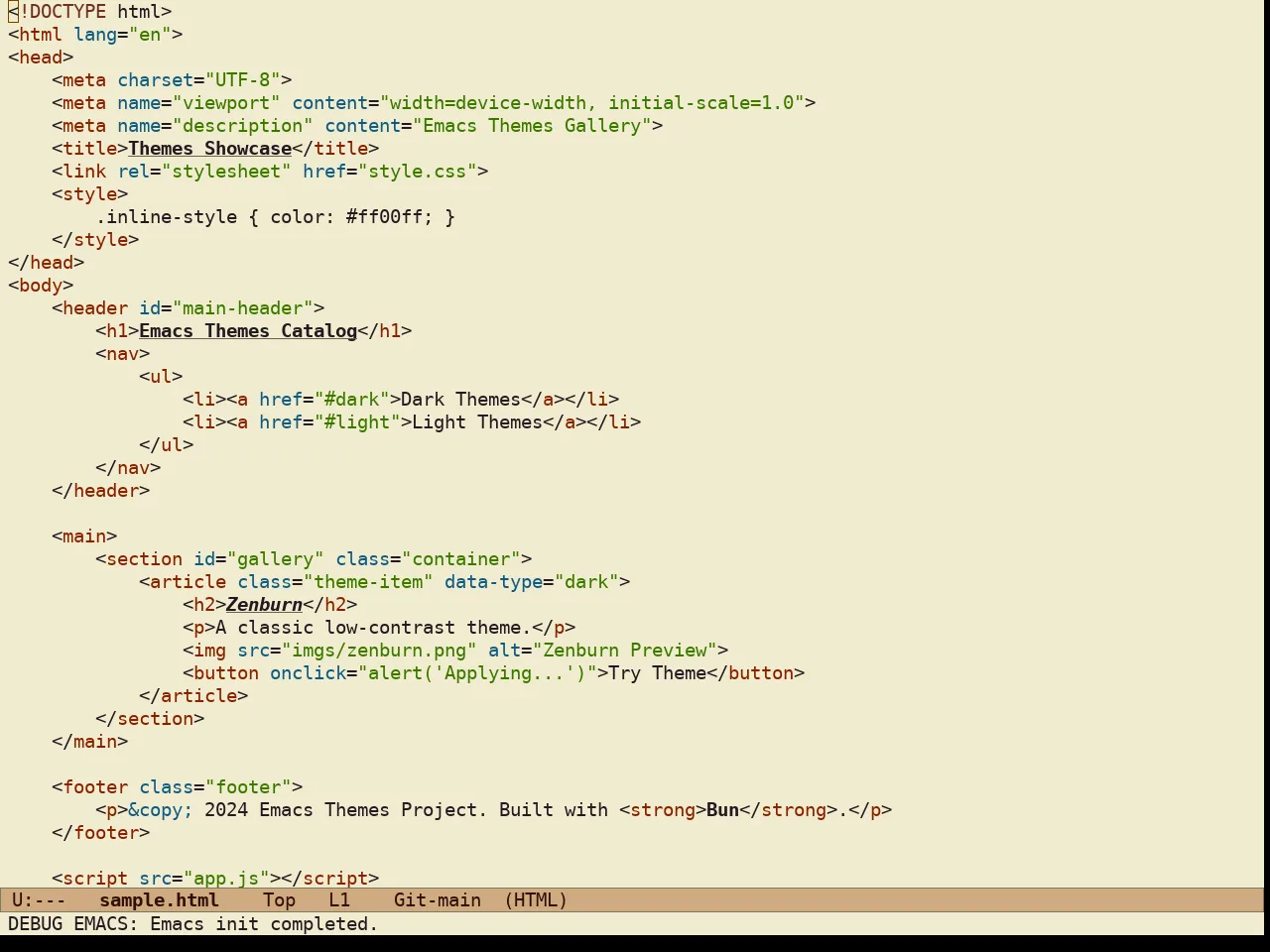 Ef Eagle Theme in html-mode