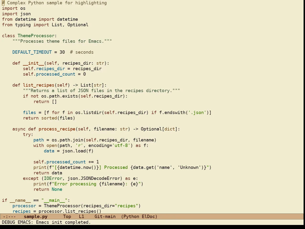 Ef Eagle Theme in python-mode