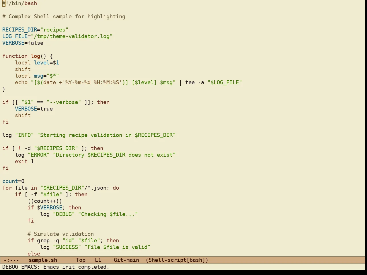 Ef Eagle Theme in sh-mode