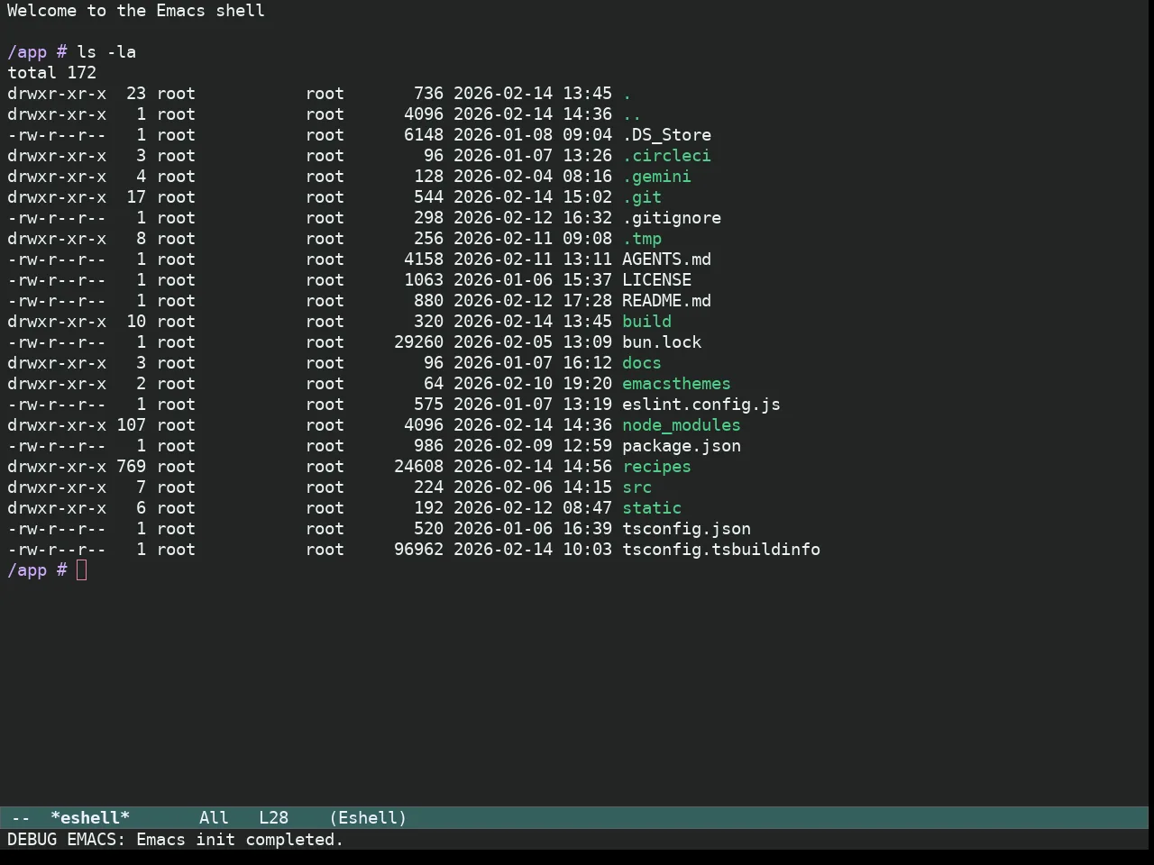 Ef Elea Dark Theme in eshell
