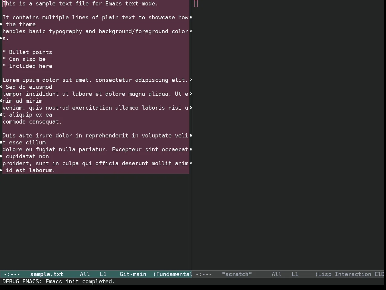 Ef Elea Dark Theme in fundamental-mode