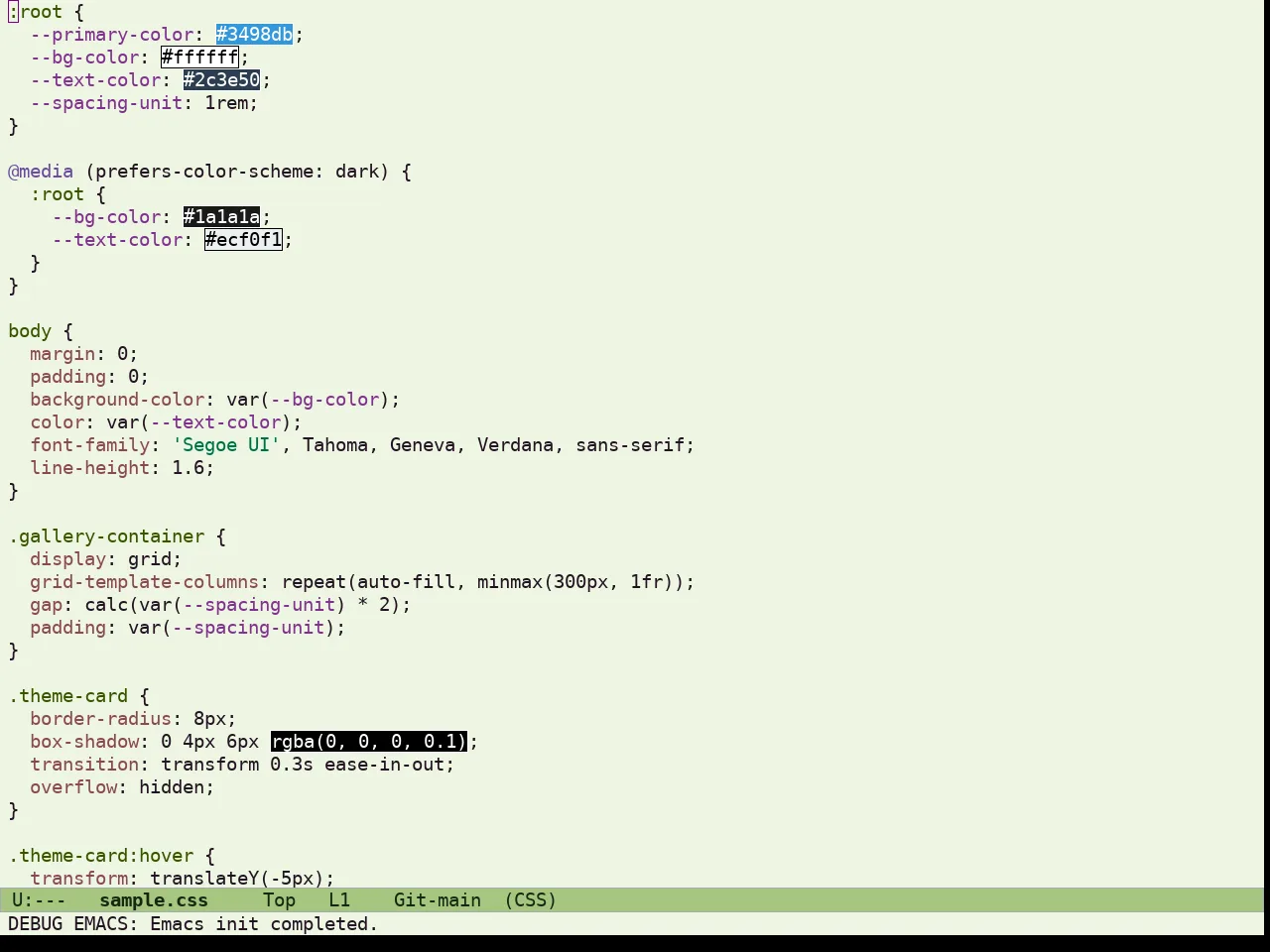 Ef Elea Light Theme in css-mode