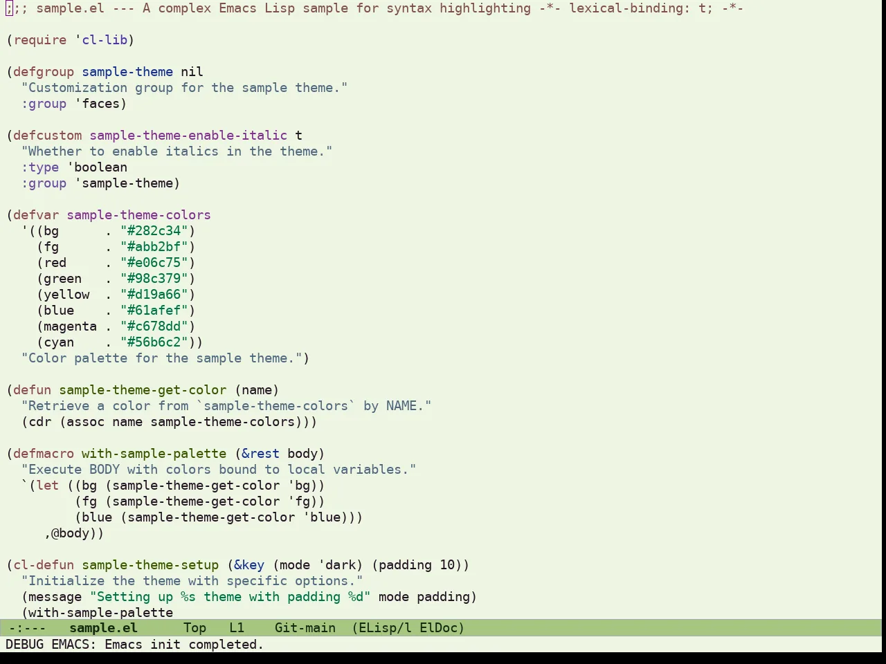 Ef Elea Light Theme in emacs-lisp-mode