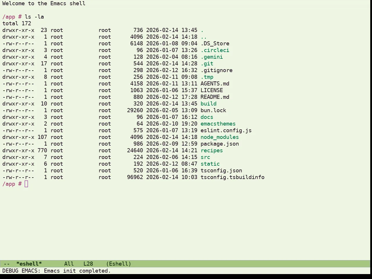 Ef Elea Light Theme in eshell