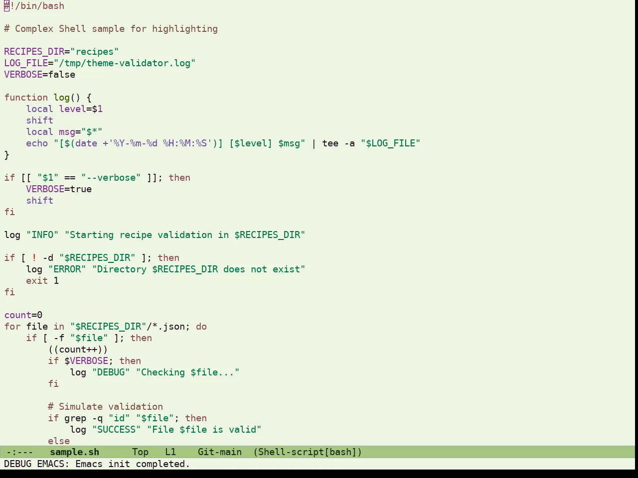 Ef Elea Light Theme in sh-mode