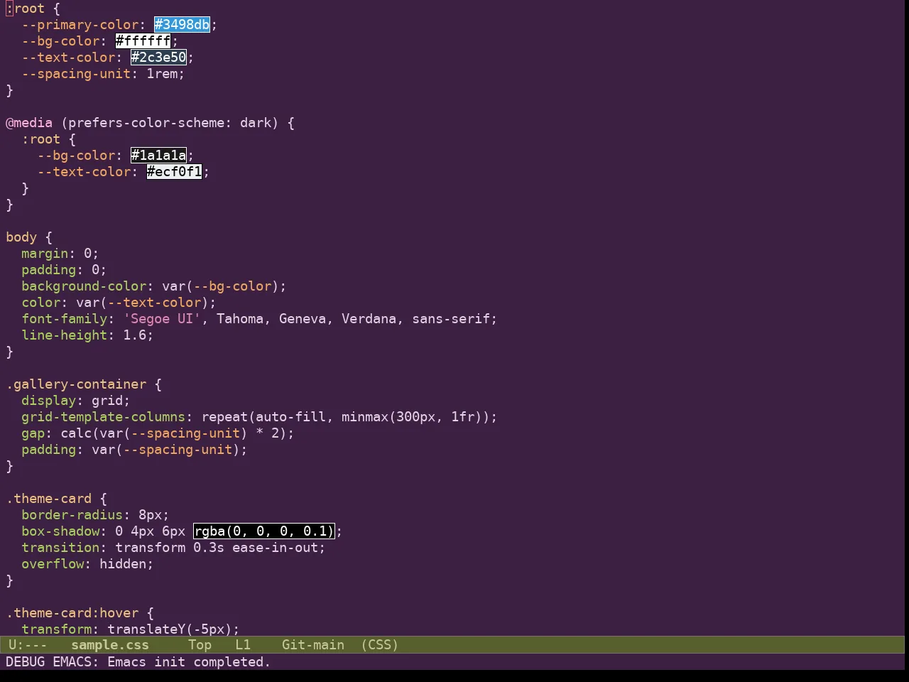 Ef Fig Theme in css-mode