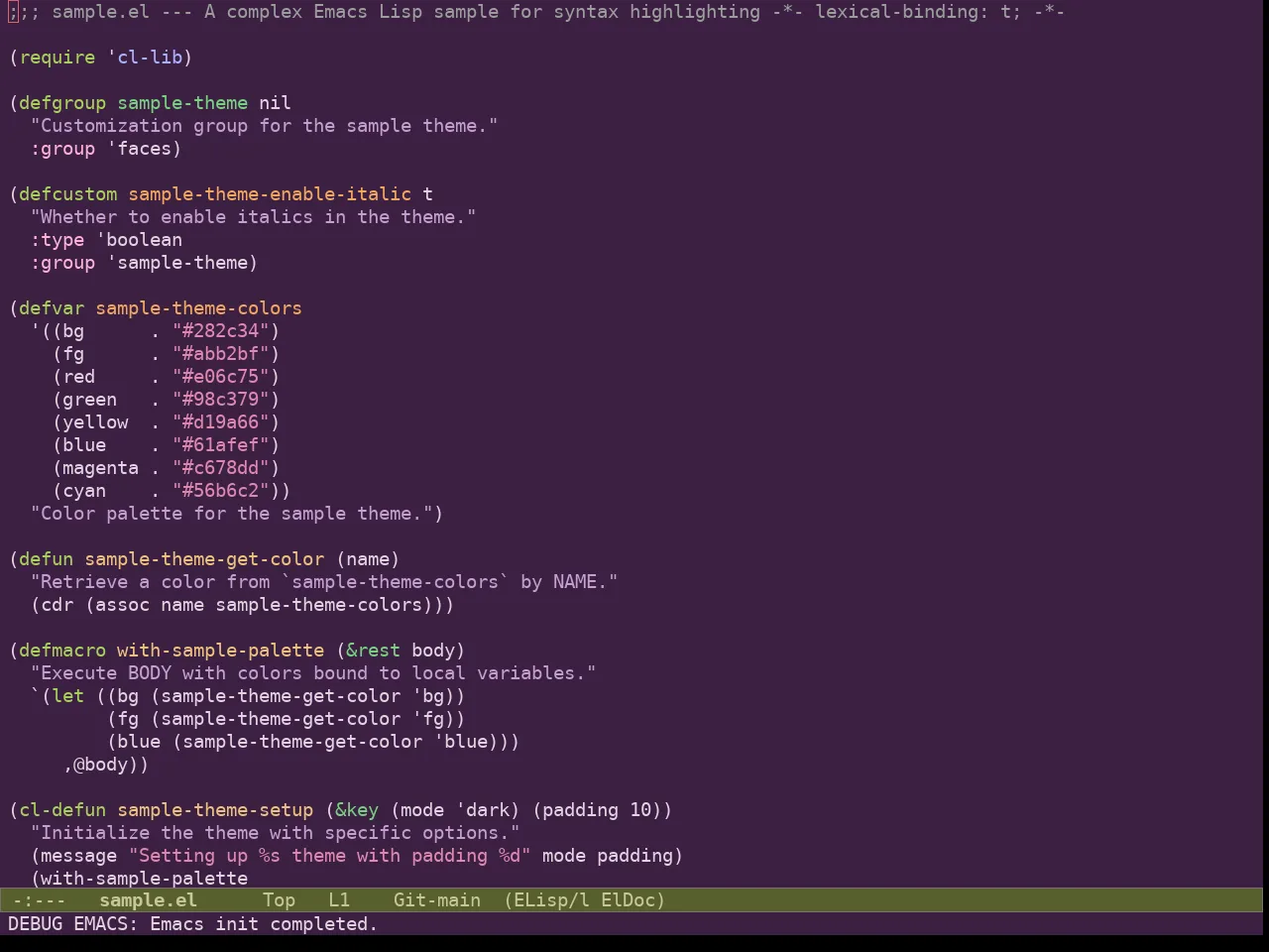 Ef Fig Theme in emacs-lisp-mode