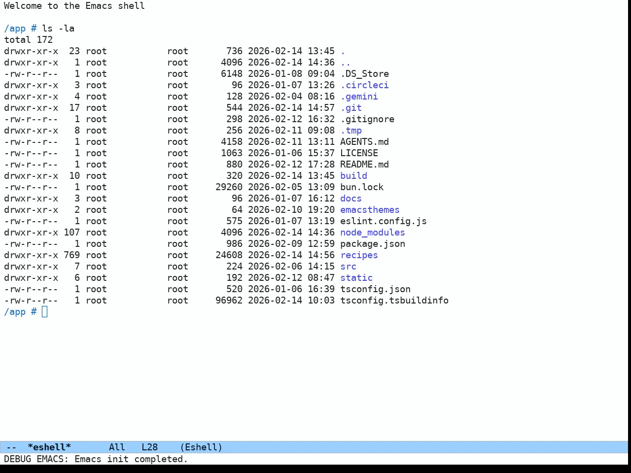 Ef Frost Theme in eshell