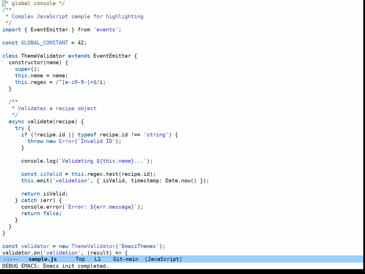 Ef Frost Theme in javascript-mode
