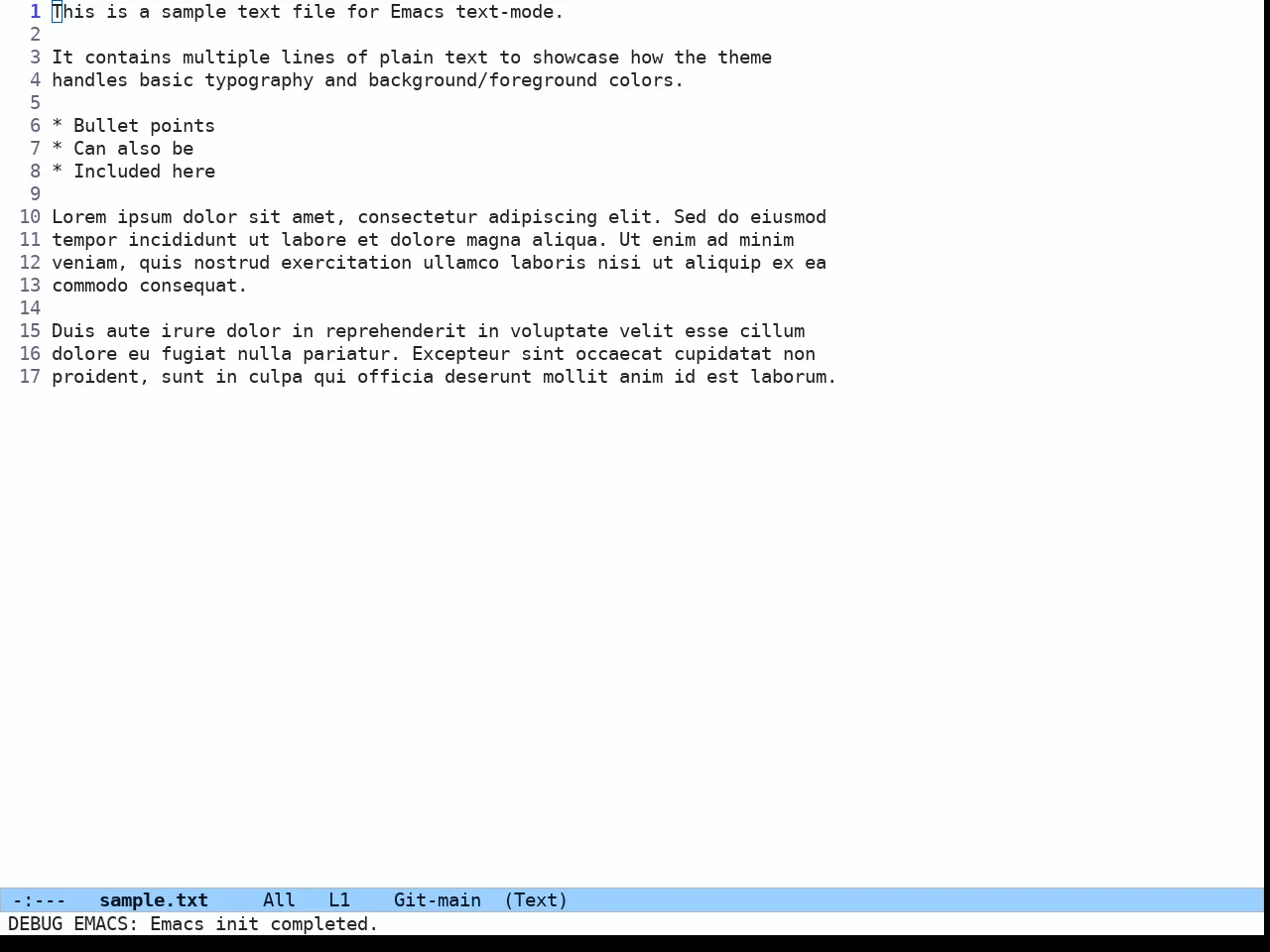 Ef Frost Theme in text-mode