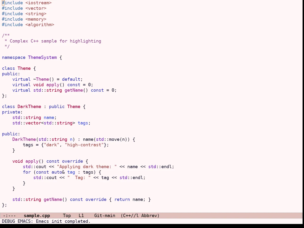 Ef Kassio Theme in c++-mode