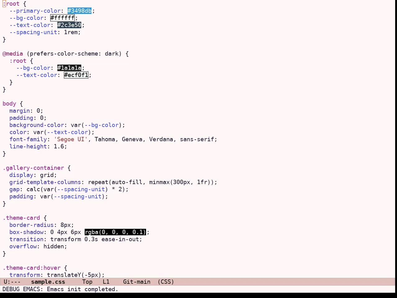 Ef Kassio Theme in css-mode