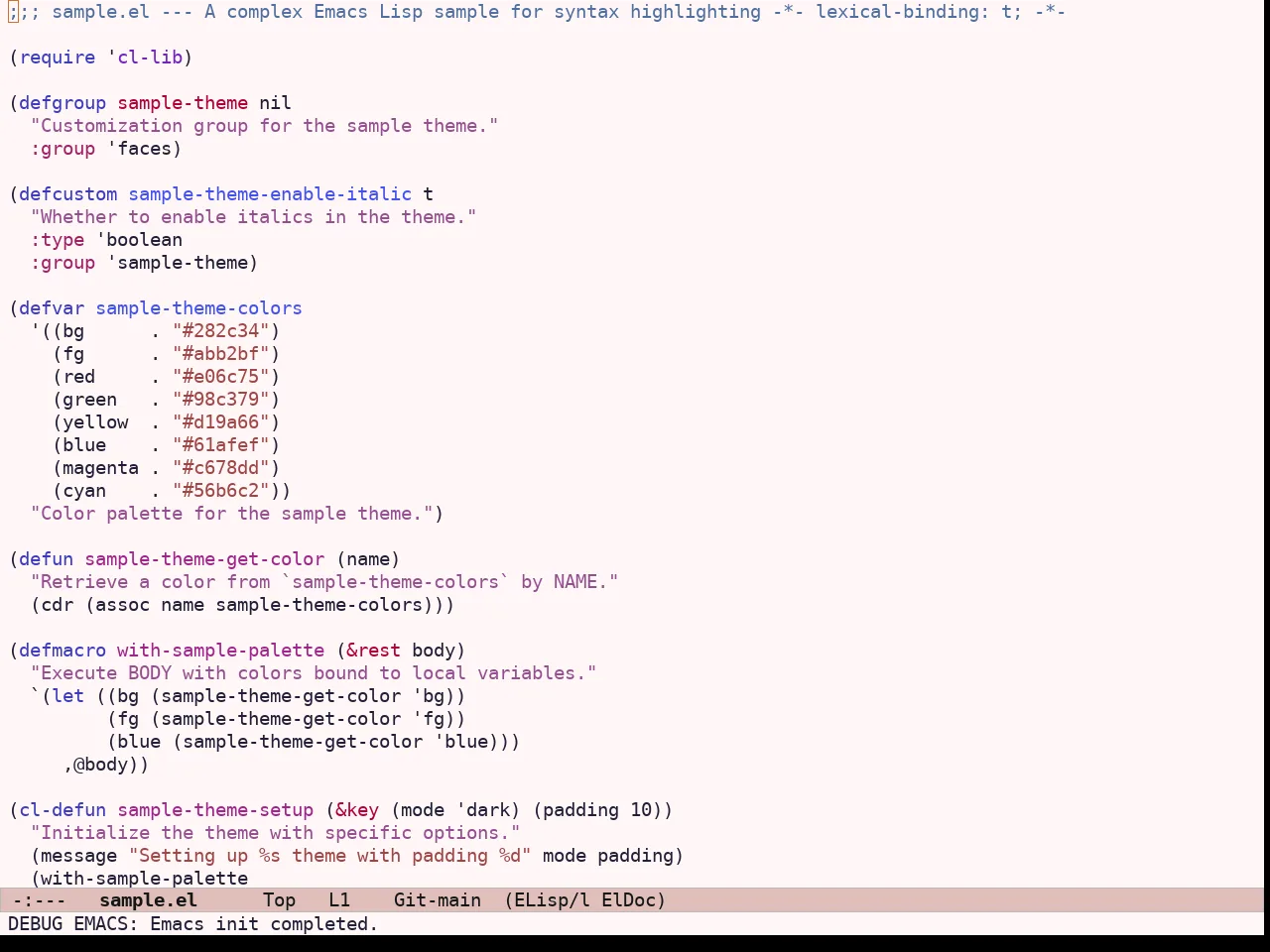 Ef Kassio Theme in emacs-lisp-mode