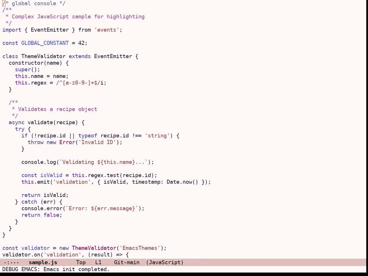Ef Kassio Theme in javascript-mode