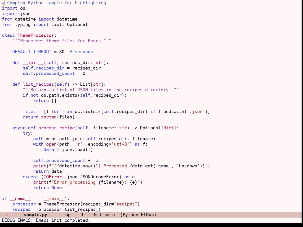 Ef Kassio Theme in python-mode