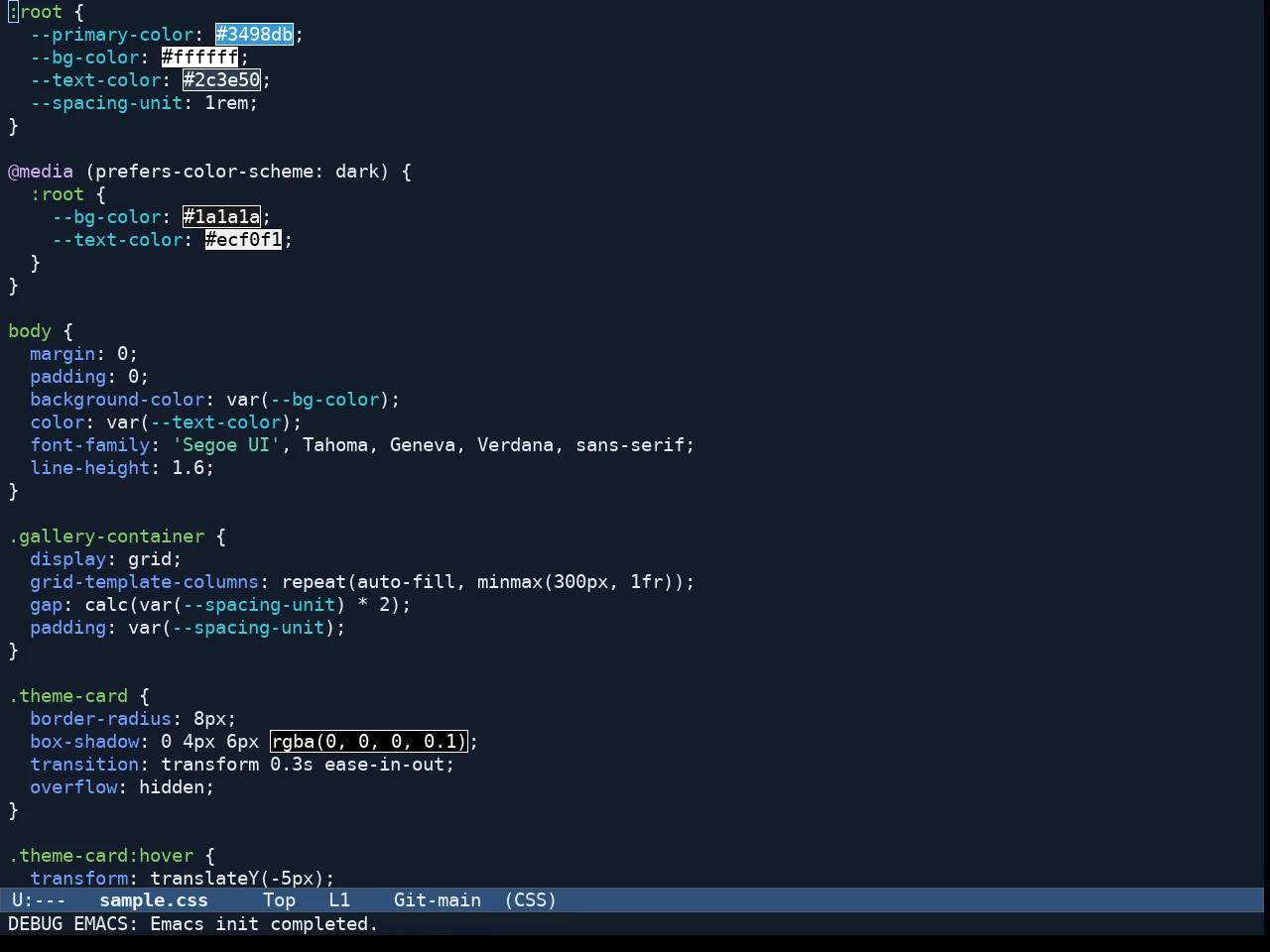 Ef Maris Dark Theme in css-mode