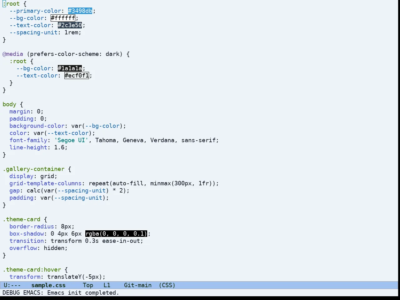 Ef Maris Light Theme in css-mode