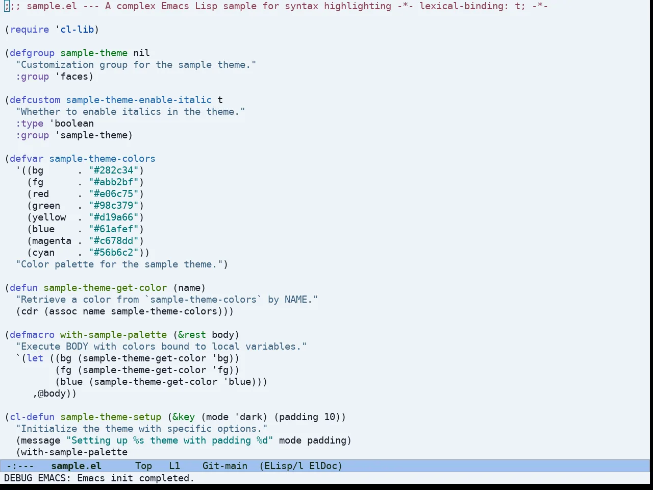 Ef Maris Light Theme in emacs-lisp-mode