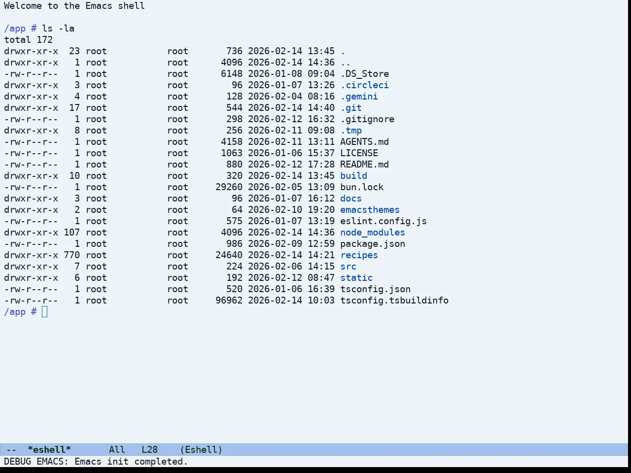 Ef Maris Light Theme in eshell