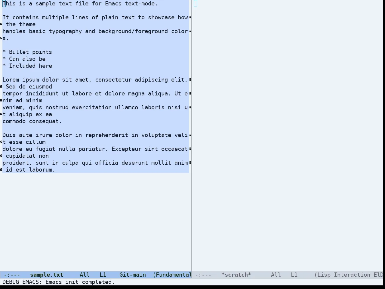 Ef Maris Light Theme in fundamental-mode