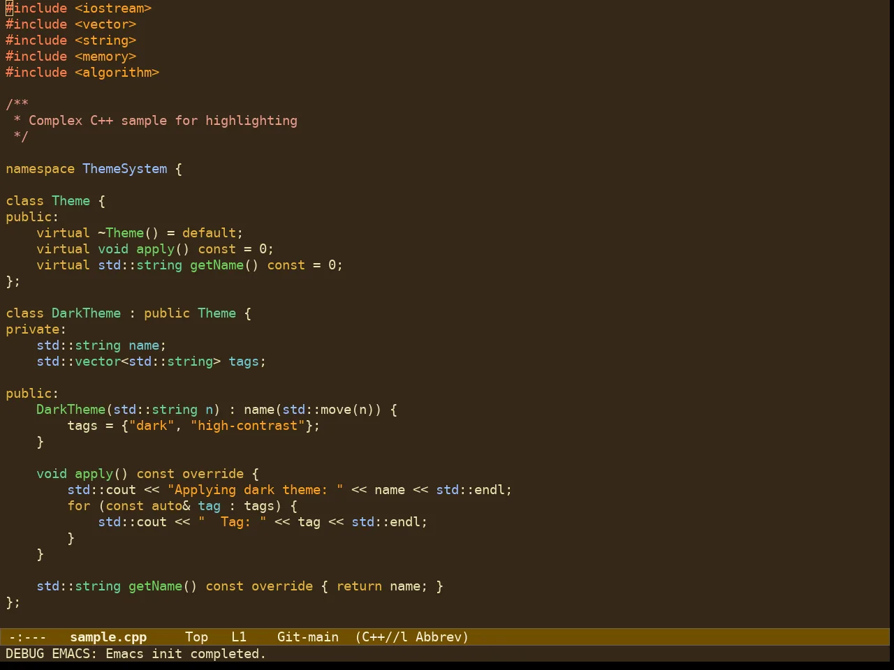 Ef Melissa Dark Theme in c++-mode