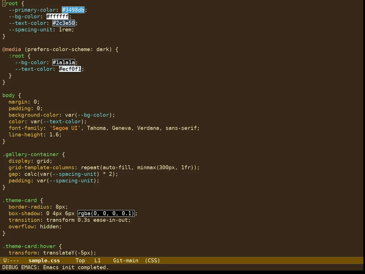 Ef Melissa Dark Theme in css-mode