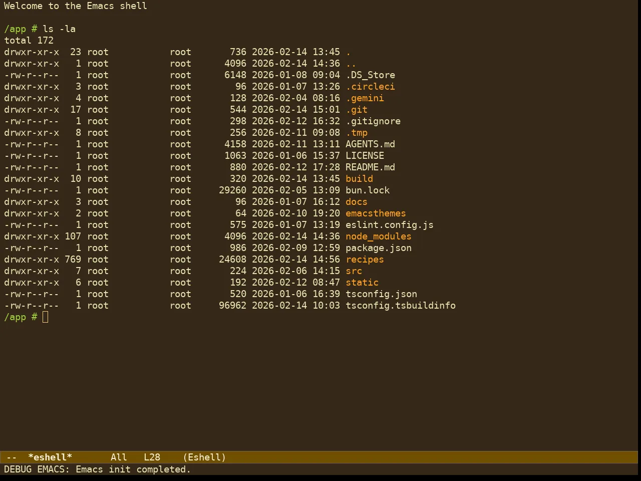 Ef Melissa Dark Theme in eshell