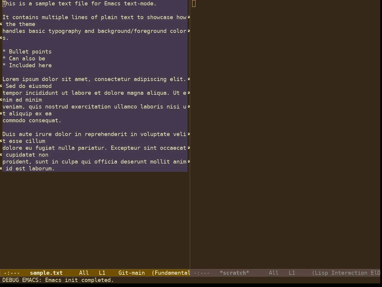 Ef Melissa Dark Theme in fundamental-mode
