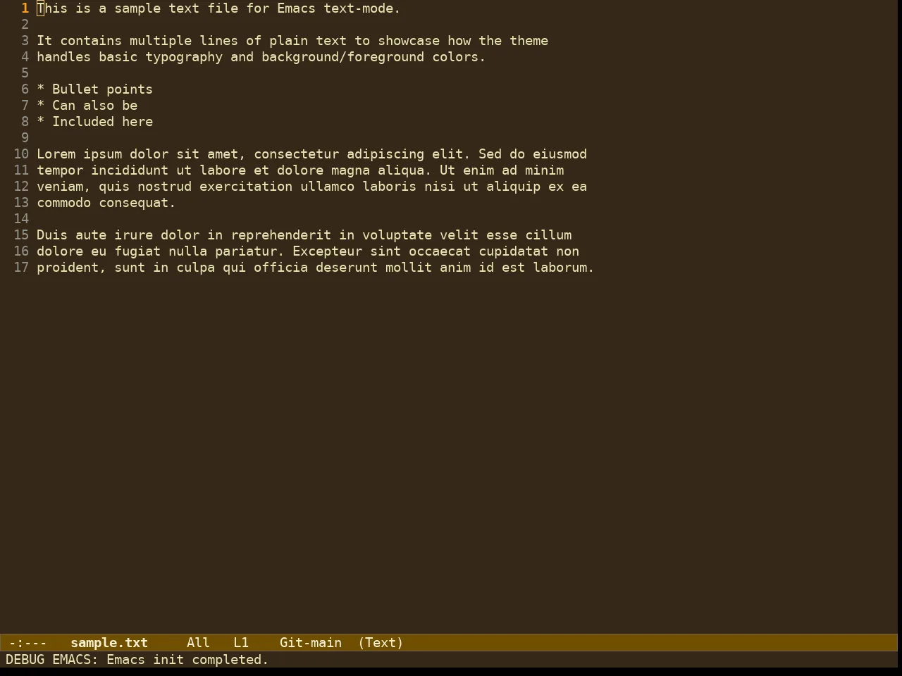 Ef Melissa Dark Theme in text-mode