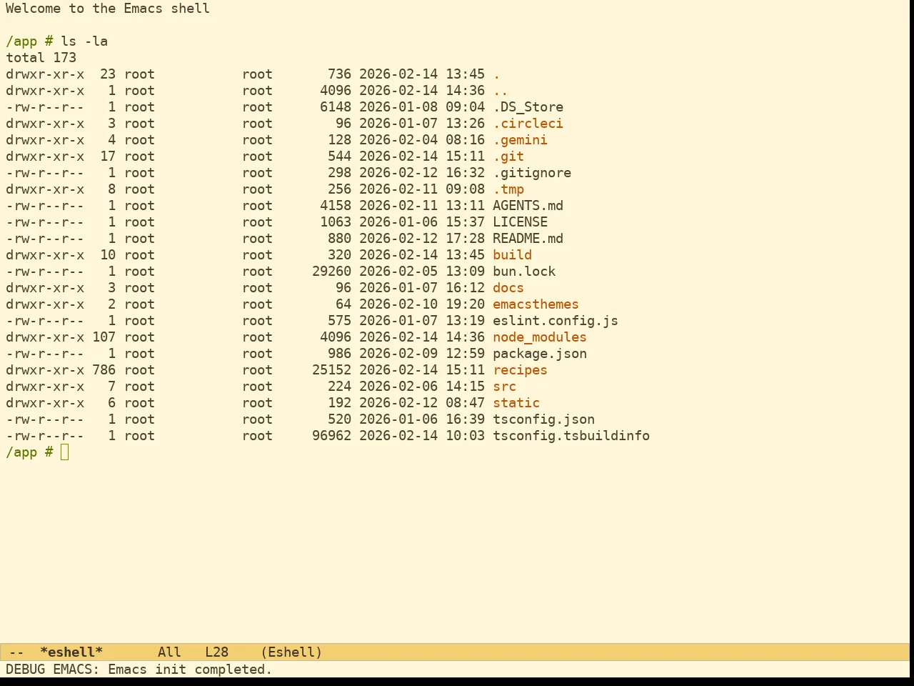 Ef Melissa Light Theme in eshell