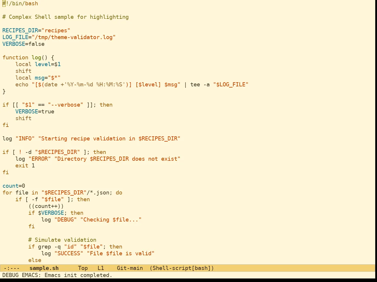 Ef Melissa Light Theme in sh-mode
