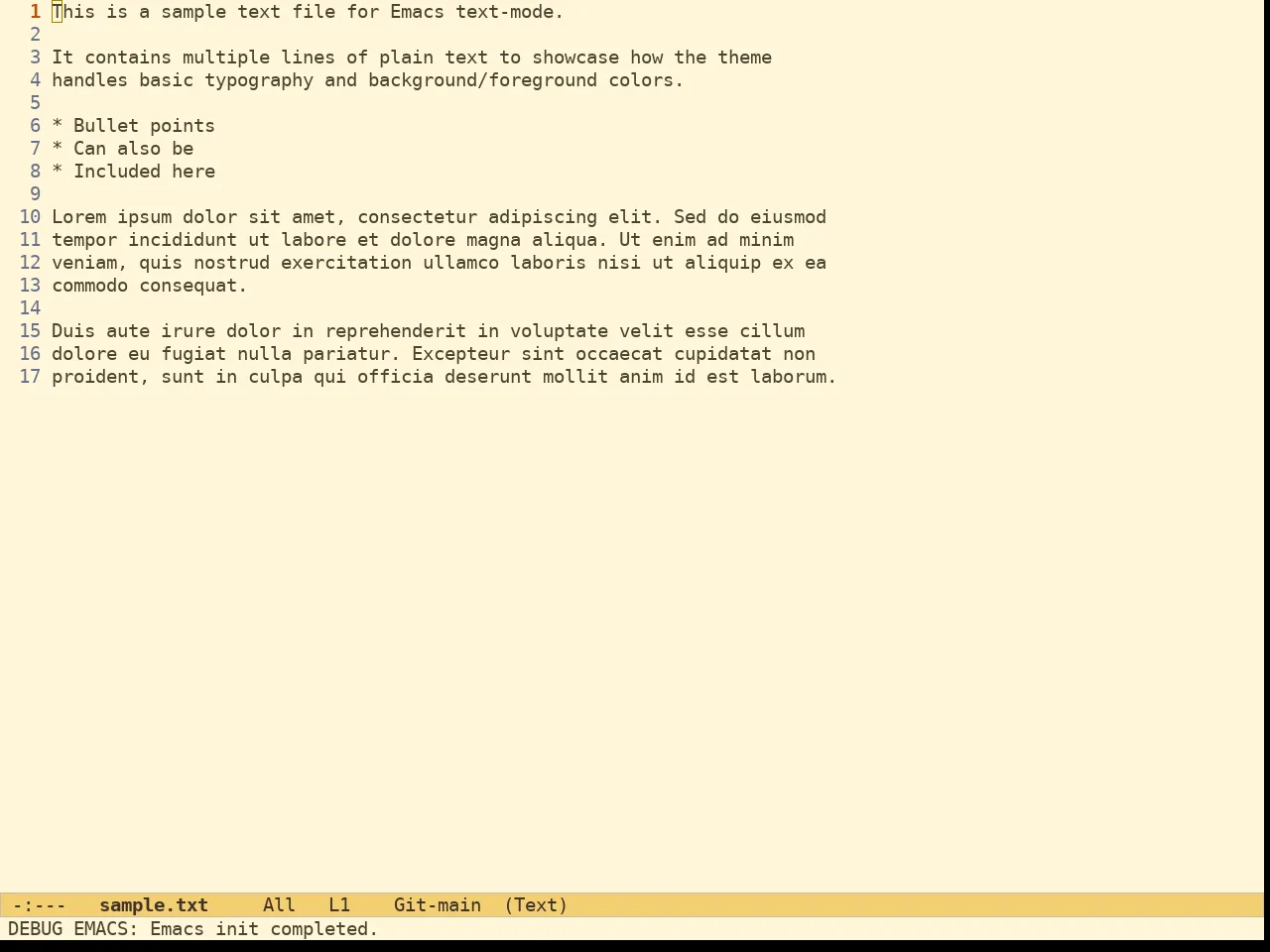 Ef Melissa Light Theme in text-mode