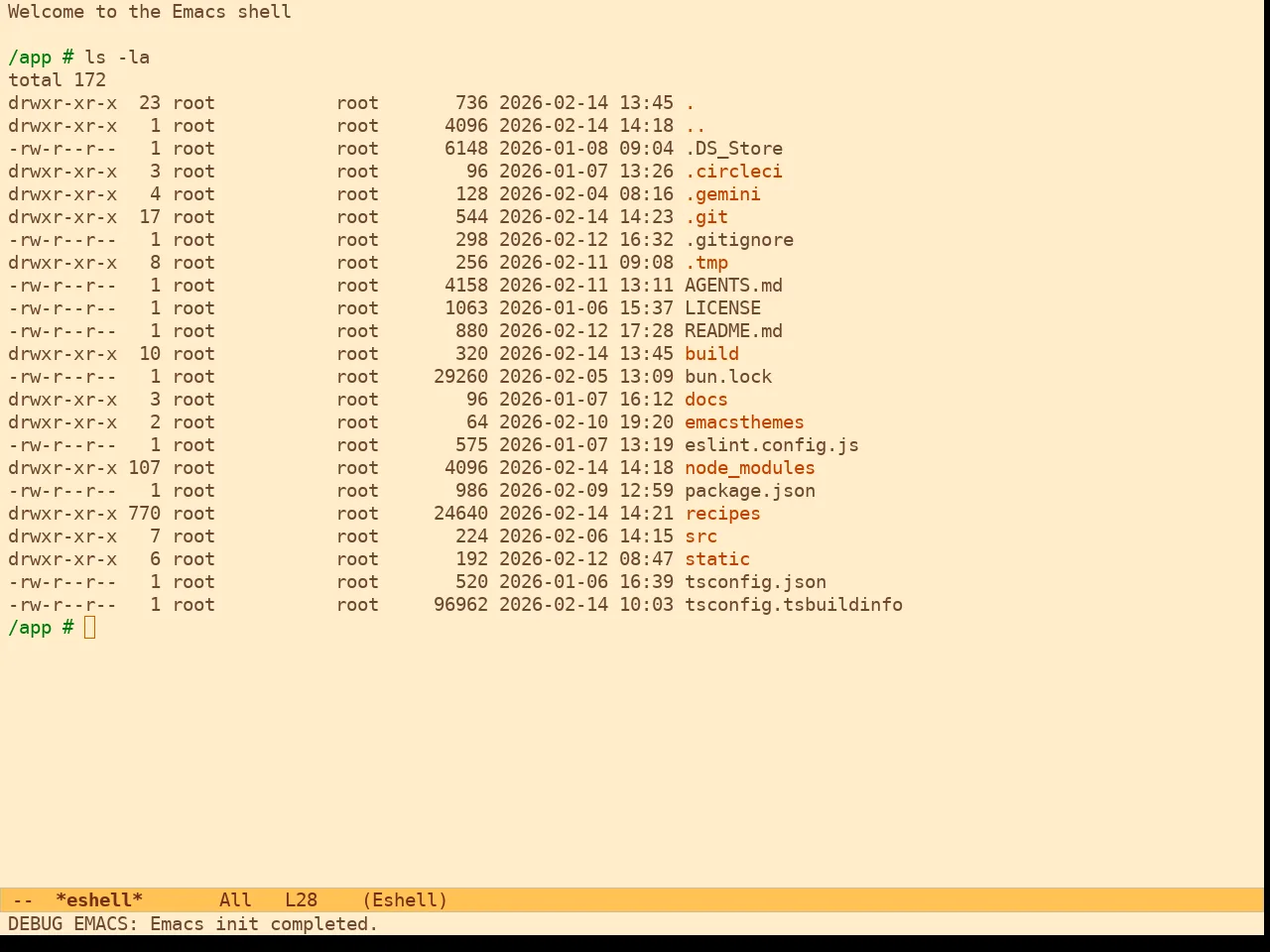 Ef Orange Theme in eshell