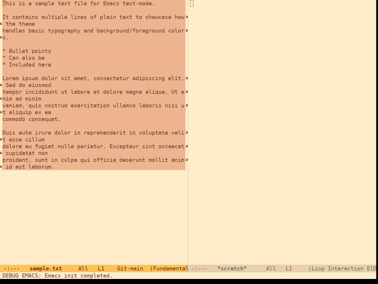 Ef Orange Theme in fundamental-mode