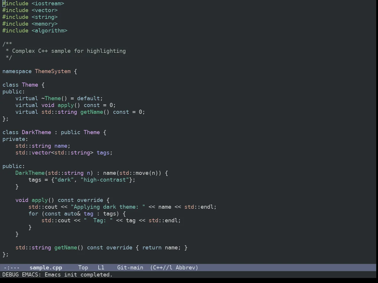 Ef Owl Theme in c++-mode