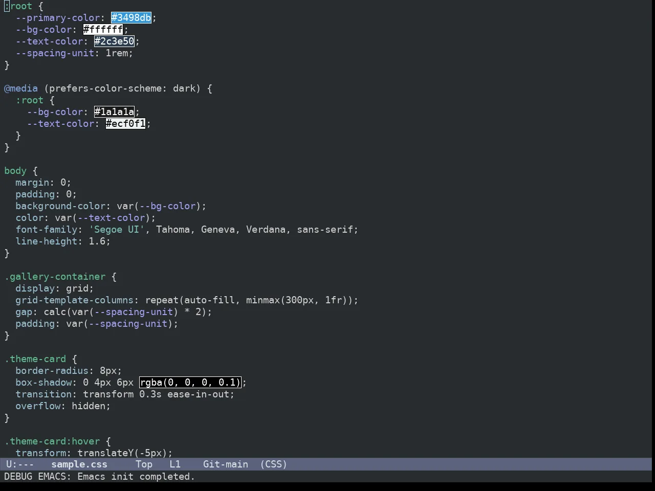 Ef Owl Theme in css-mode