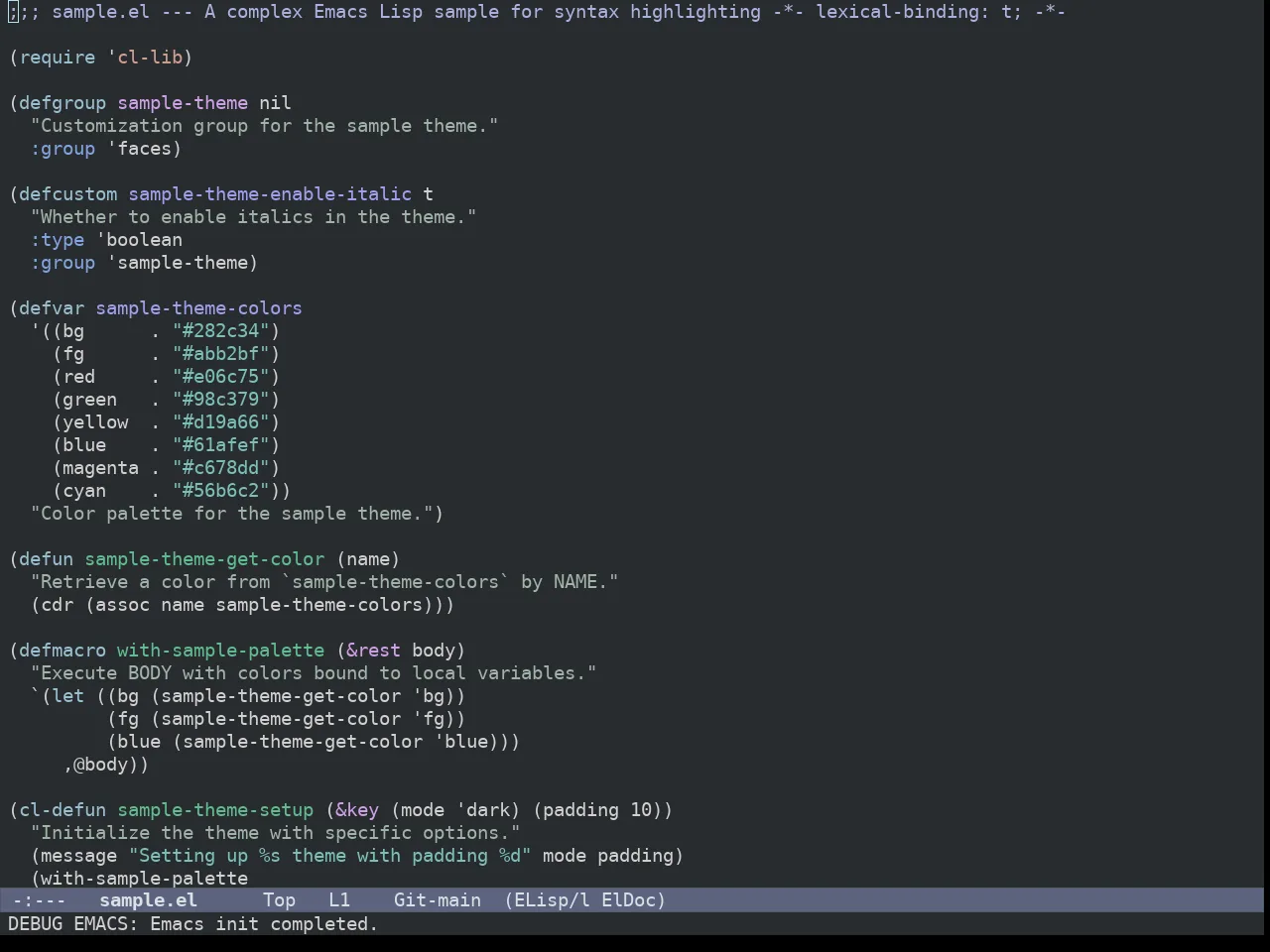 Ef Owl Theme in emacs-lisp-mode