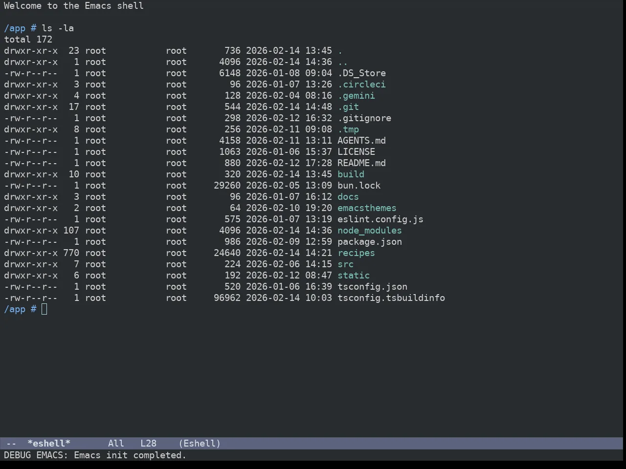 Ef Owl Theme in eshell