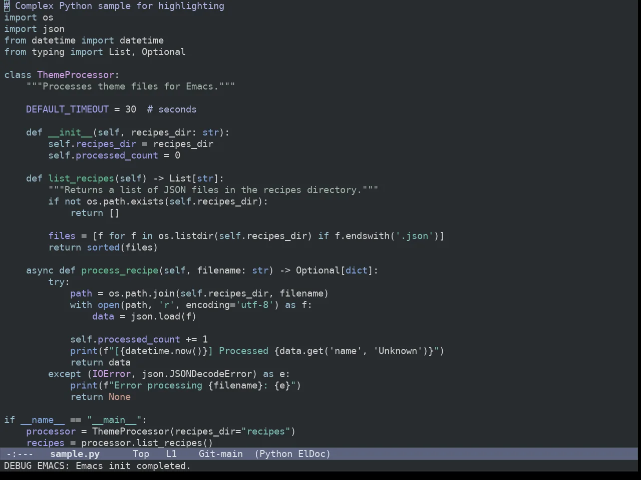 Ef Owl Theme in python-mode