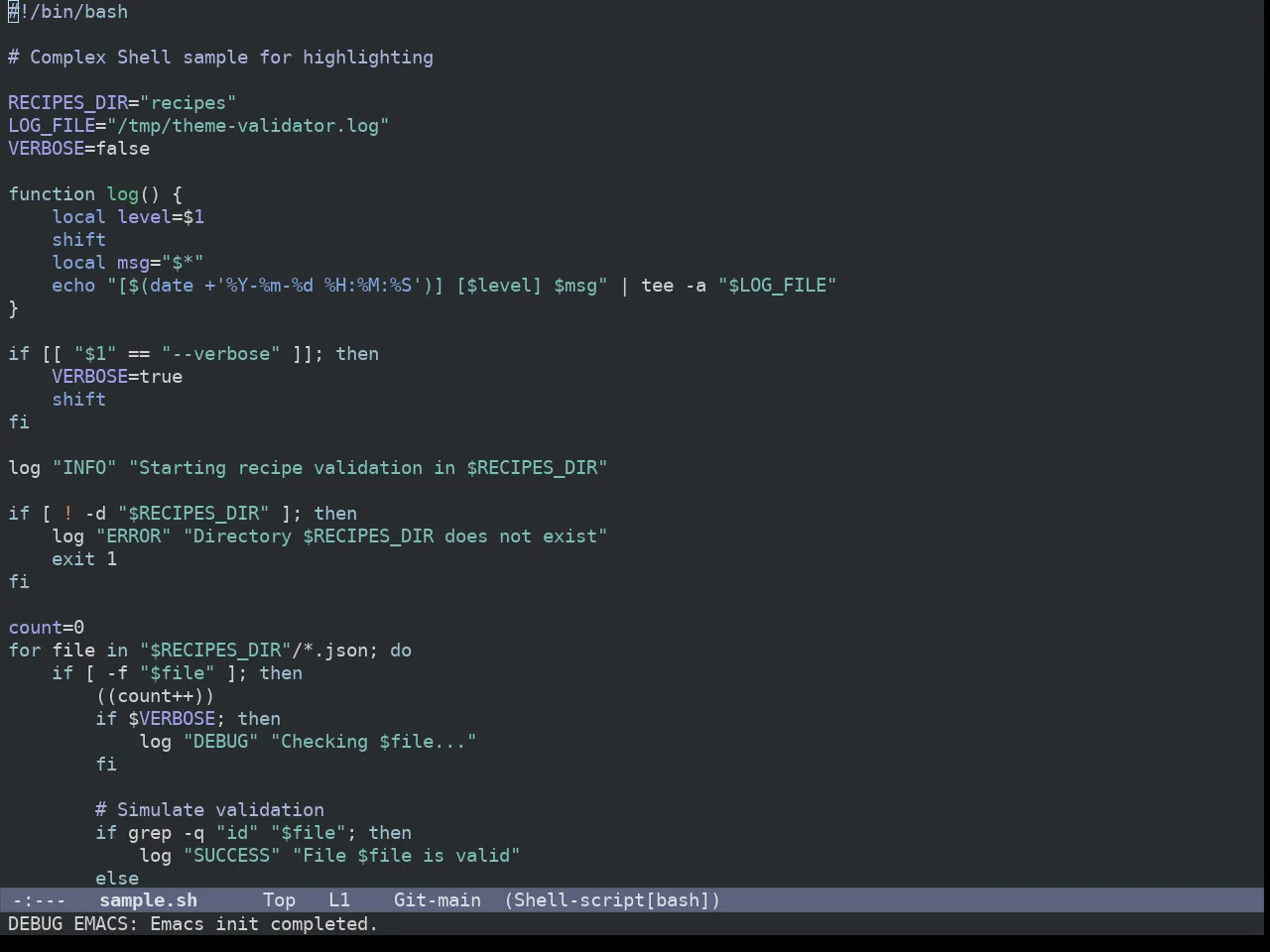 Ef Owl Theme in sh-mode