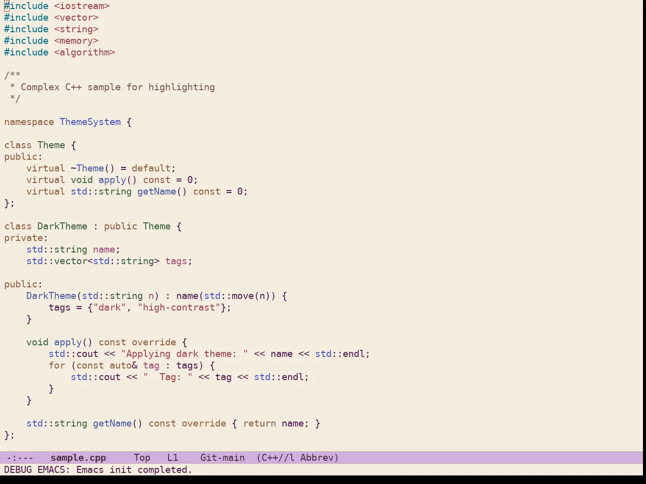 Ef Reverie Theme in c++-mode