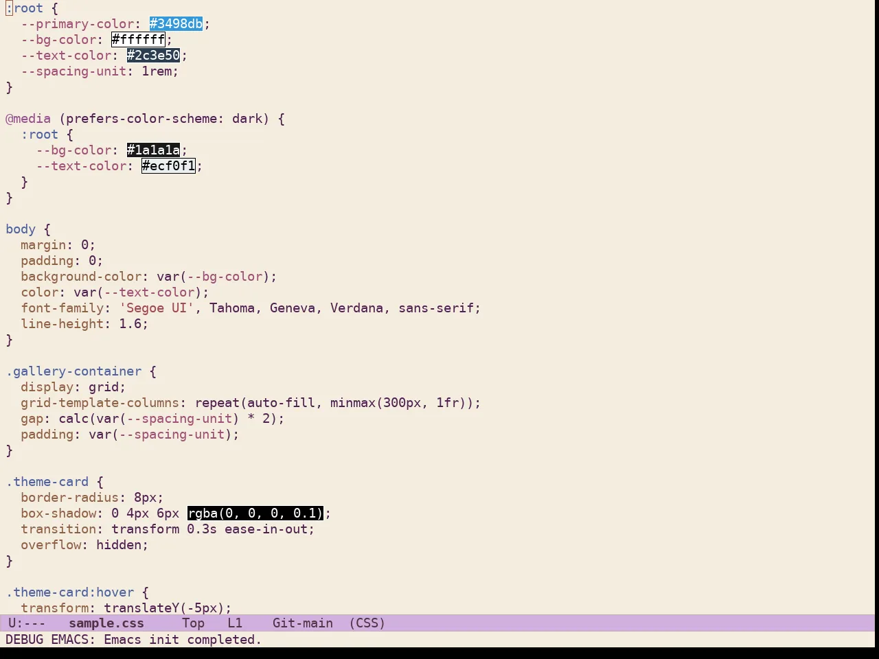 Ef Reverie Theme in css-mode