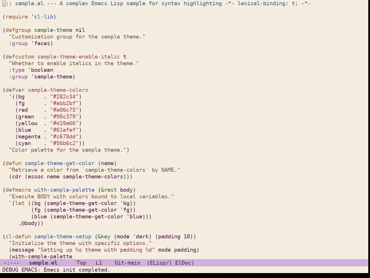 Ef Reverie Theme in emacs-lisp-mode