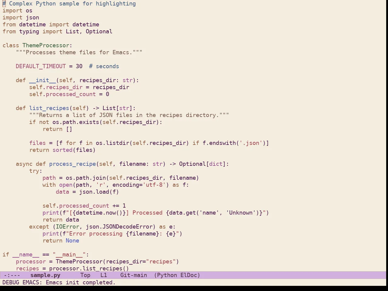 Ef Reverie Theme in python-mode